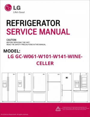Lg gc w061 w101 w141 wine celler refrigerator service manual