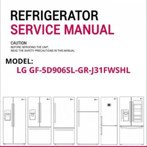 Lg gf 5d906sl gr j31fwshl refrigerator service manual cover with model code