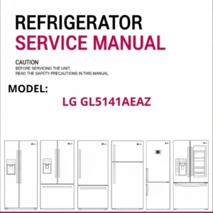 Lg gl5141aeaz refrigerator service manual cover with model code