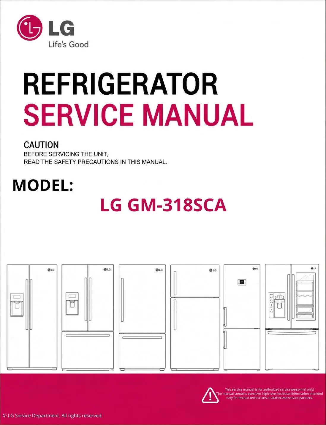 Lg gm 318sca refrigerator service manual