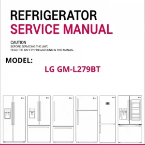 Lg gm l279bt refrigerator service manual cover with model code