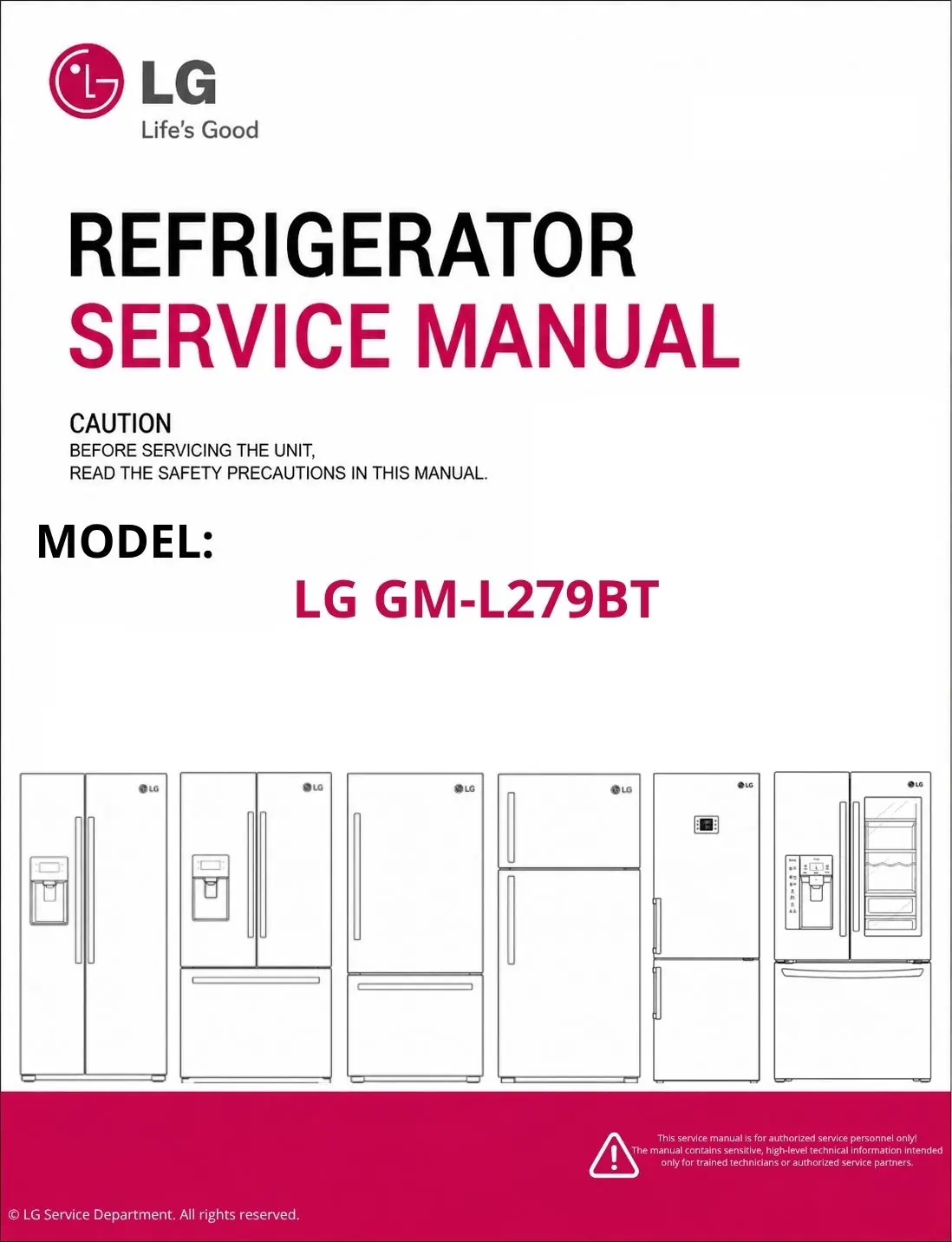 Lg gm l279bt refrigerator service manual