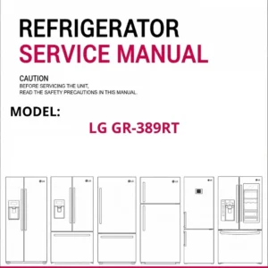 Lg gr 389rt refrigerator service manual cover with model code