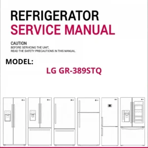 Lg gr 389stq refrigerator service manual cover with model code