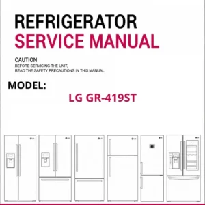 Lg gr 419st refrigerator service manual cover with model code