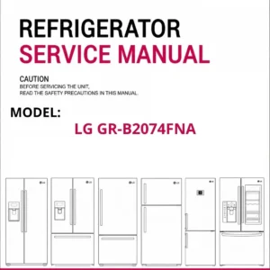 Lg gr b2074fna refrigerator service manual cover with model code