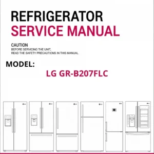 Lg gr b207flc refrigerator service manual cover with model code