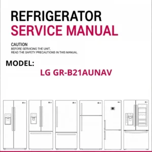 Lg gr b21aunav refrigerator service manual cover with model code