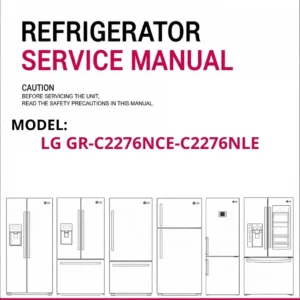 Lg gr c2276nce c2276nle refrigerator service manual cover with model code