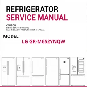 Lg gr m652ynqw refrigerator service manual cover with model code