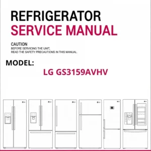 Lg gs3159avhv refrigerator service manual cover with model code