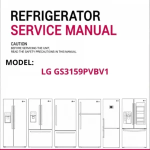 Lg gs3159pvbv1 refrigerator service manual cover with model code