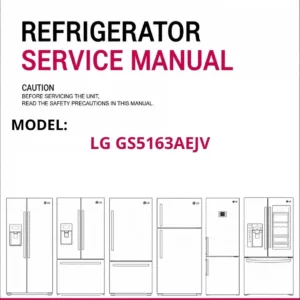 Lg gs5163aejv refrigerator service manual cover with model code