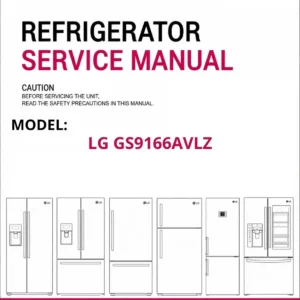 Lg gs9166avlz refrigerator service manual cover with model code