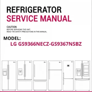 Lg gs9366necz gs9367nsbz refrigerator service manual cover with model code