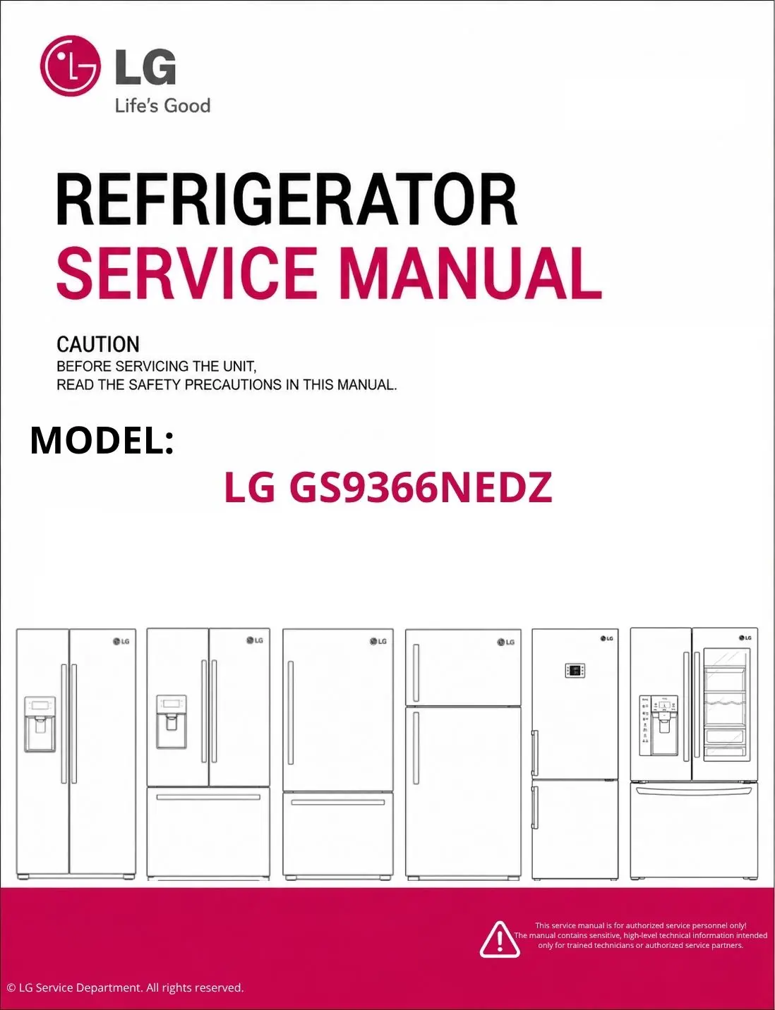 Lg gs9366nedz refrigerator service manual