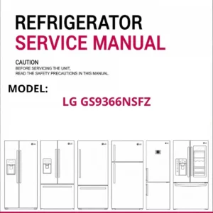 Lg gs9366nsfz refrigerator service manual cover with model code