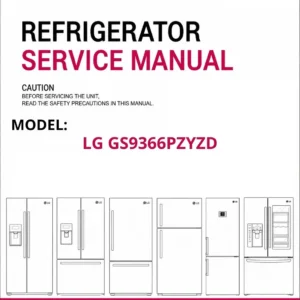 Lg gs9366pzyzd refrigerator service manual cover with model code