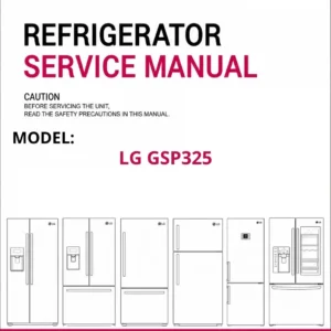 Lg gsp325 refrigerator service manual cover with model code