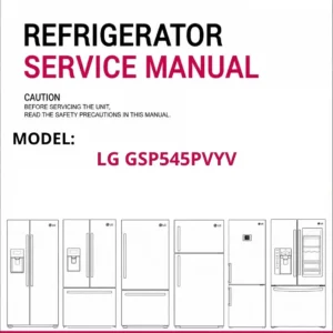 Lg gsp545pvyv refrigerator service manual cover with model code
