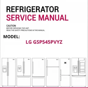 Lg gsp545pvyz refrigerator service manual cover with model code