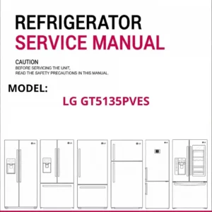 Lg gt5135pves refrigerator service manual cover with model code