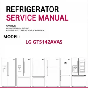 Lg gt5142avas refrigerator service manual cover with model code