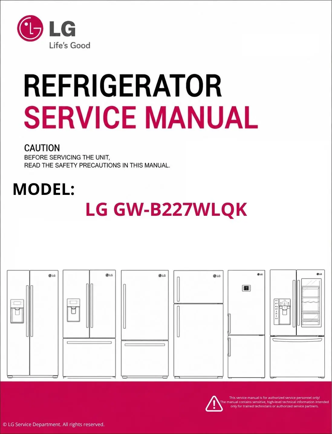 Lg gw b227wlqk refrigerator service manual