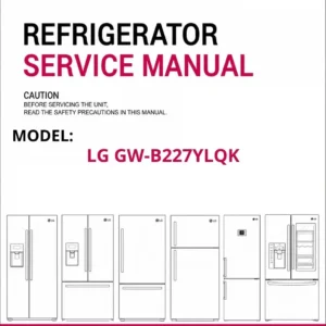 Lg gw b227ylqk refrigerator service manual cover with model code