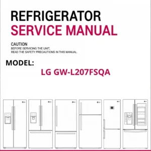 Lg gw l207fsqa refrigerator service manual cover with model code