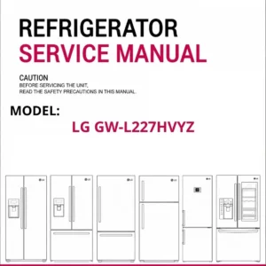 Lg gw l227hvyz refrigerator service manual cover with model code