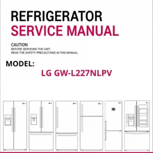 Lg gw l227nlpv refrigerator service manual cover with model code
