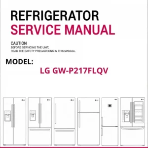 Lg gw p217flqv refrigerator service manual cover with model code
