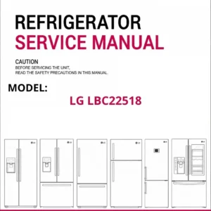 Lg lbc22518 refrigerator service manual cover with model code