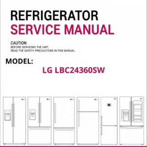 Lg lbc24360sw refrigerator service manual cover with model code