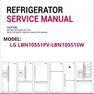 Lg lbn10551pv lbn10551sw refrigerator service manual cover with model code