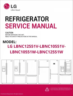 Lg lbnc12551v lbnc10551v lbnc10551w lbnc12551w refrigerator service manual