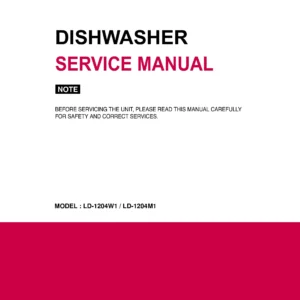 Lg ld 1204m1 service manual cover dishwasher service manual with model codes and service caution notice