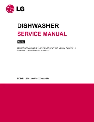 Lg ld 1204m1 service manual cover dishwasher service manual with model codes and service caution notice