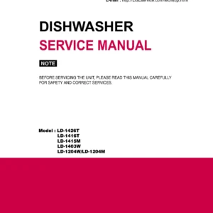 Lg ld 1204w 1204m service manual cover dishwasher service manual with model codes and service caution notice