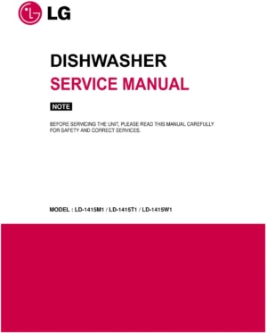 Lg ld 1415m1 service manual cover dishwasher service manual with model codes and service caution notice