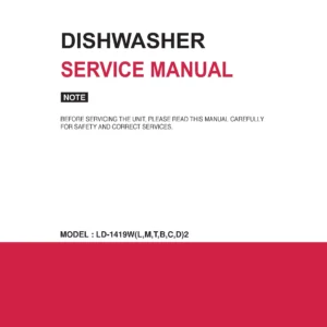 Lg ld 1419w2 service manual cover dishwasher service manual with model codes and service caution notice