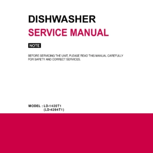 Lg ld 1420t1 service manual cover dishwasher service manual with model codes and service caution notice