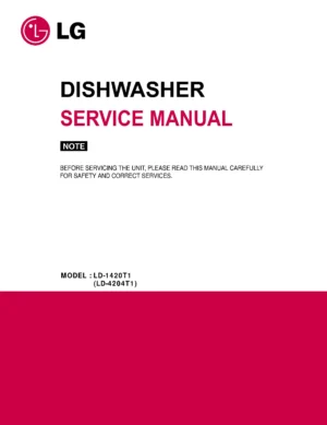 Lg ld 1420t1 service manual cover dishwasher service manual with model codes and service caution notice
