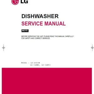 Lg ld 14aw2 ld 14at2 service manual cover dishwasher service manual with model codes and service caution notice
