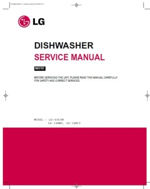 Lg ld 14aw2 ld 14at2 service manual cover dishwasher service manual with model codes and service caution notice