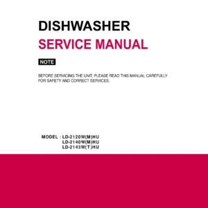 Lg ld 2120whu service manual cover dishwasher service manual with model codes and service caution notice