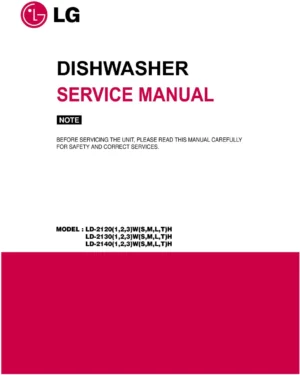 Lg ld 2131sh service manual cover dishwasher service manual with model codes and service caution notice