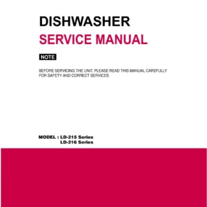 Lg ld 2165 2162sh 2161wh 2162lh 2160whu service manual cover dishwasher service manual with model codes and service caution notice