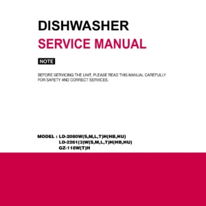 Lg ld 2263th service manual cover dishwasher service manual with model codes and service caution notice